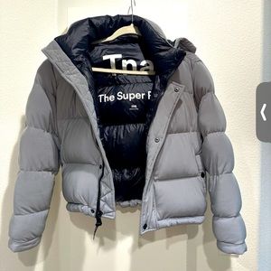 Aritzia Super Puff Shorty Jacket 3xs reflective silver